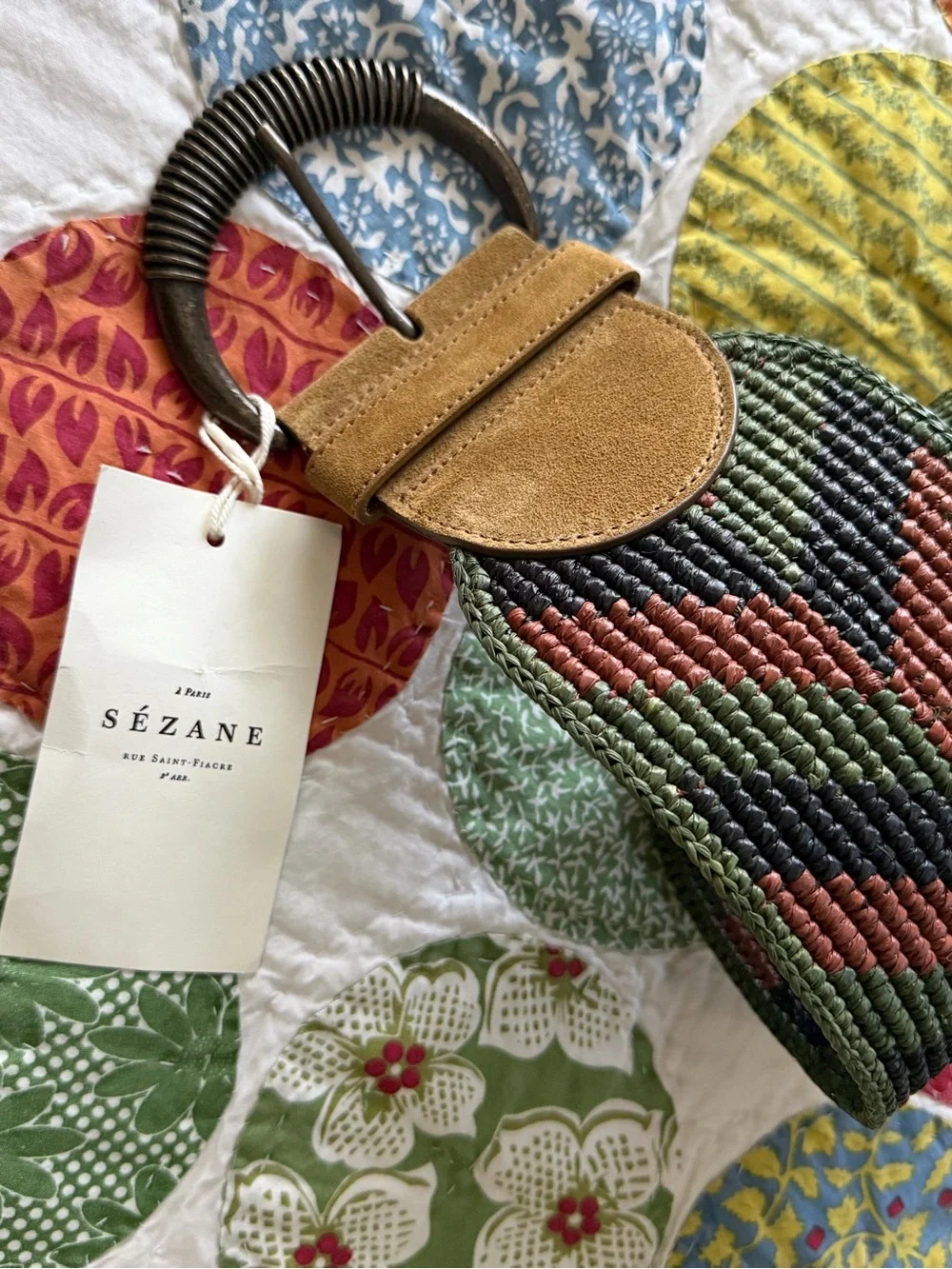 NWT Sezane Carlie Belt Multicoloured / Khaki - Size 80 - Picture 6 of 16